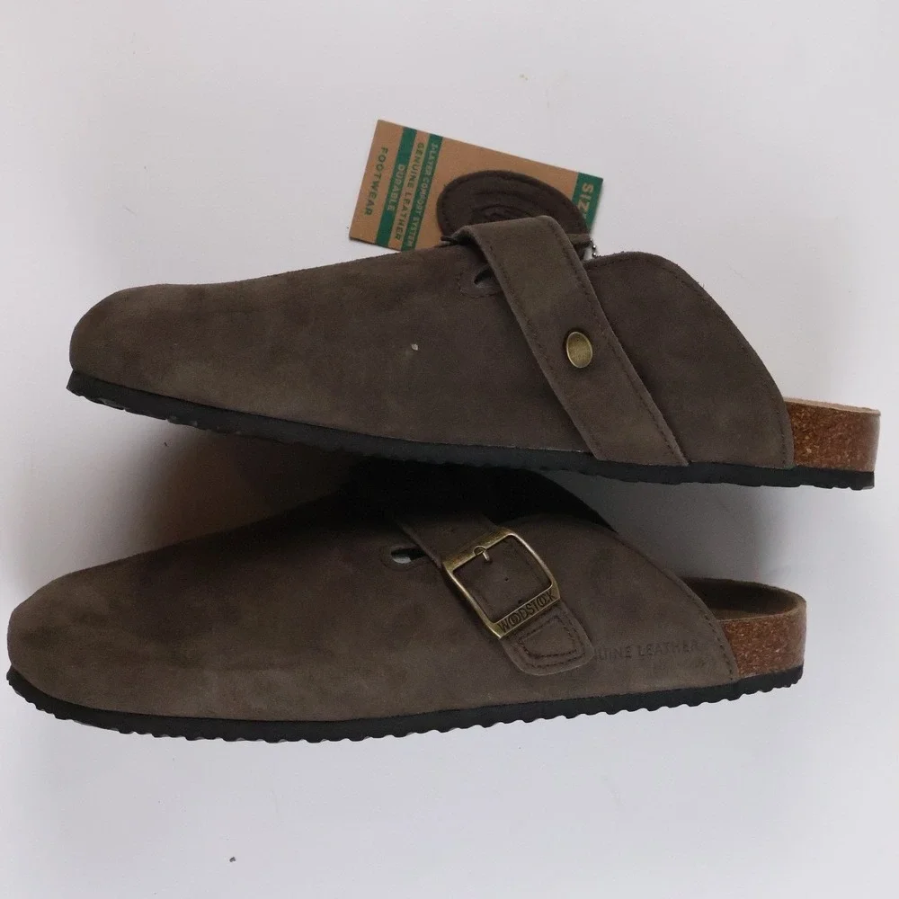 Woodstock Beacon Clogs Brown Leather Mules Size 9 Genuine Leather NWT